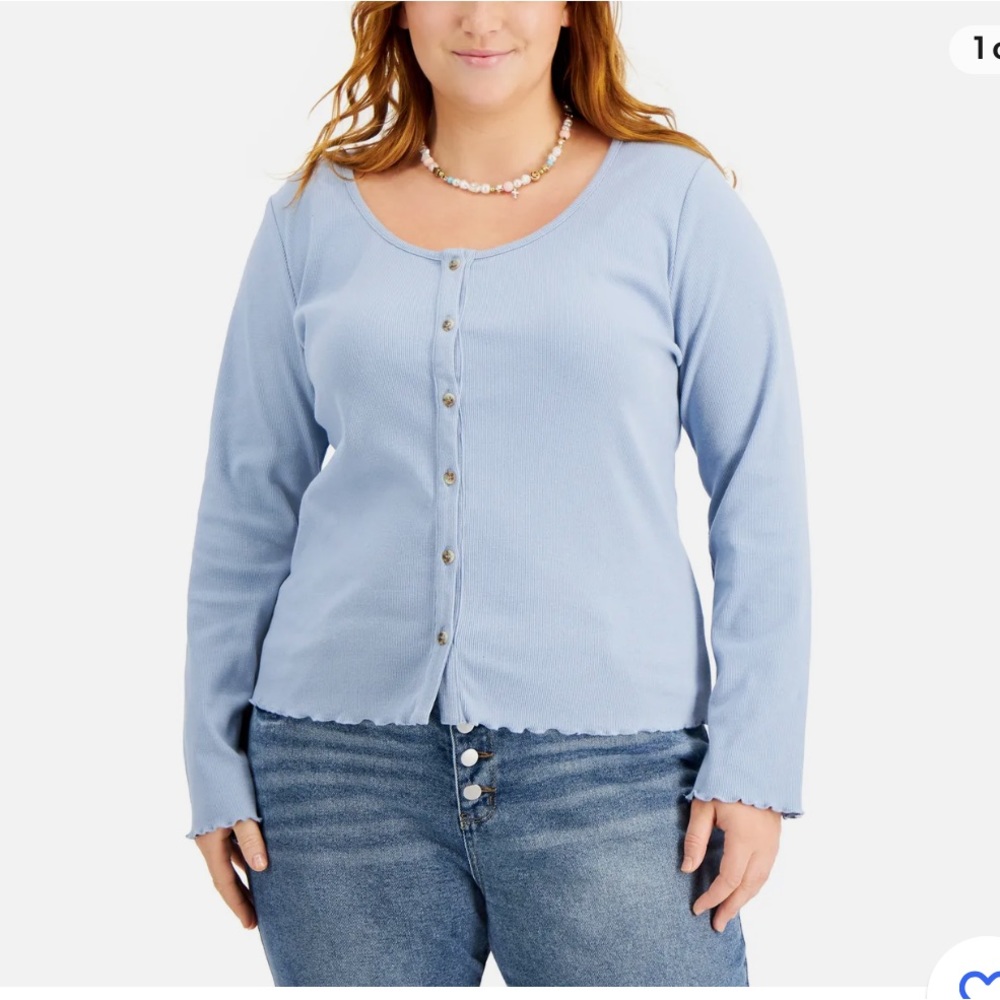 NWOT Rebellious One Women's Plus Size Trendy Ribbed Long-Sleeve Top 2X